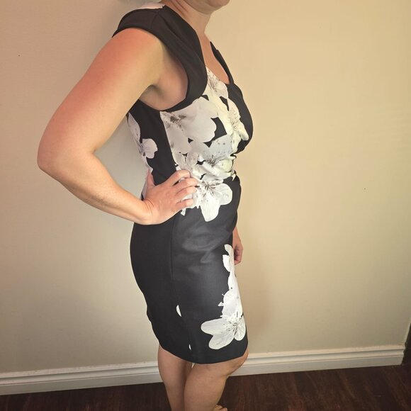 Calvin Klein Floral Sheath Dress β Size 10 - Picture 4 of 7